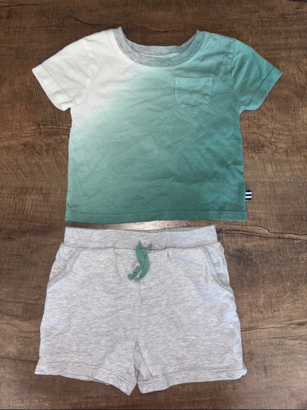 Splendid Boys Green/Gray Ombré Shorts Matching Set (6-12m)